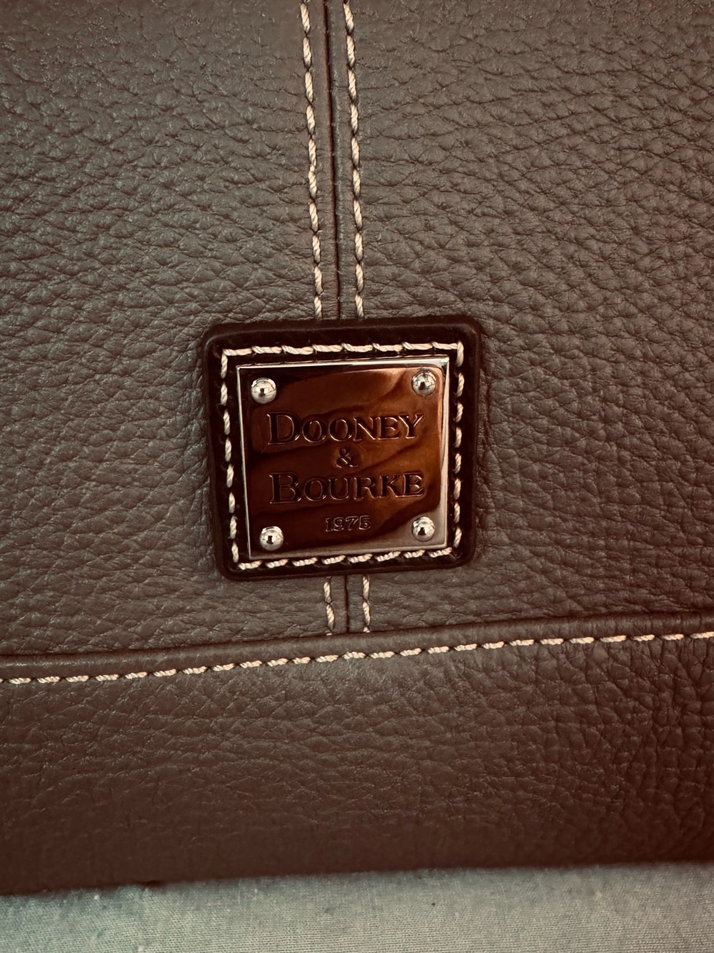 Dooney & Bourke Dark Brown Pebble Leather Shoulder Hobo - Picture 2 of 12
